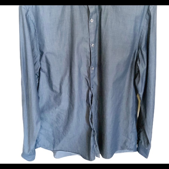 VAN HEUSEN Chrome Button Down Shirt With Long Sleeves Blue Size 16-16.5 - Picture 5 of 7